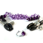 Purple Chain Nipple Clamps with Navel Ring