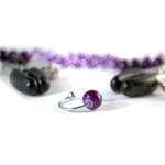 Purple Chain Nipple Clamps with Navel Ring